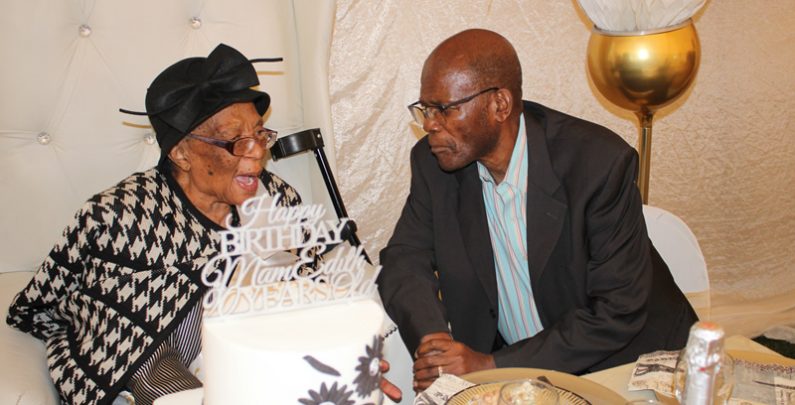 Mama’s 90th birthday with the late Comrade Zola Skweyiya